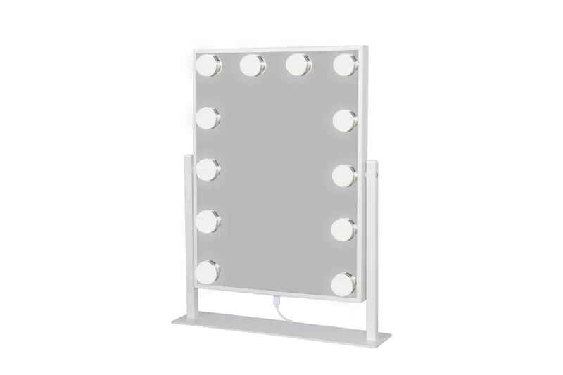 Glow Liten Sminkspegel på fot 36,5 cm med LED Belysning/Lampor Holywood spegel - Vit - Inredning & dekor - Speglar - Sminkspegel