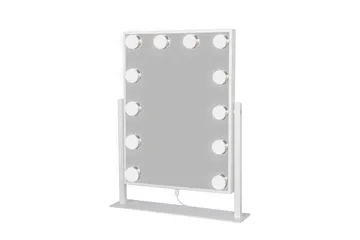 Glow Liten Sminkspegel på fot 36,5 cm med LED Belysning/Lampor Holywood spegel - Vit - Inredning & dekor - Speglar - Sminkspegel