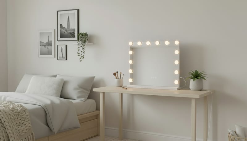 Glow Sminkspegel 50 cm med LED Belysning Vit - Inredning & dekor - Speglar - Sminkspegel