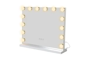 Glow Sminkspegel på fot 50 cm med LED Belysning/Lampor Hollywood spegel - Vit - Inredning & dekor - Speglar - Sminkspegel