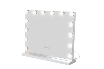 Glow Sminkspegel på fot 50 cm med LED Belysning/Lampor Hollywood spegel - Vit - Inredning & dekor - Speglar - Sminkspegel