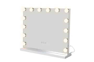 Glow Sminkspegel på fot 50 cm med LED Belysning/Lampor Hollywood spegel - Vit - Inredning & dekor - Speglar - Sminkspegel