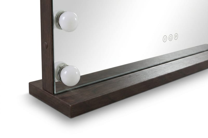 Glow Stor sminkspegel 80 cm med belysning lampor - Hollywood spegel med USB-charging - Brun - Inredning & dekor - Speglar - Sminkspegel