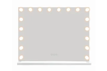 Glow Stor sminkspegel 80 cm med belysning lampor - Hollywood spegel med USB-charging - Vit - Inredning & dekor - Speglar - Sminkspegel