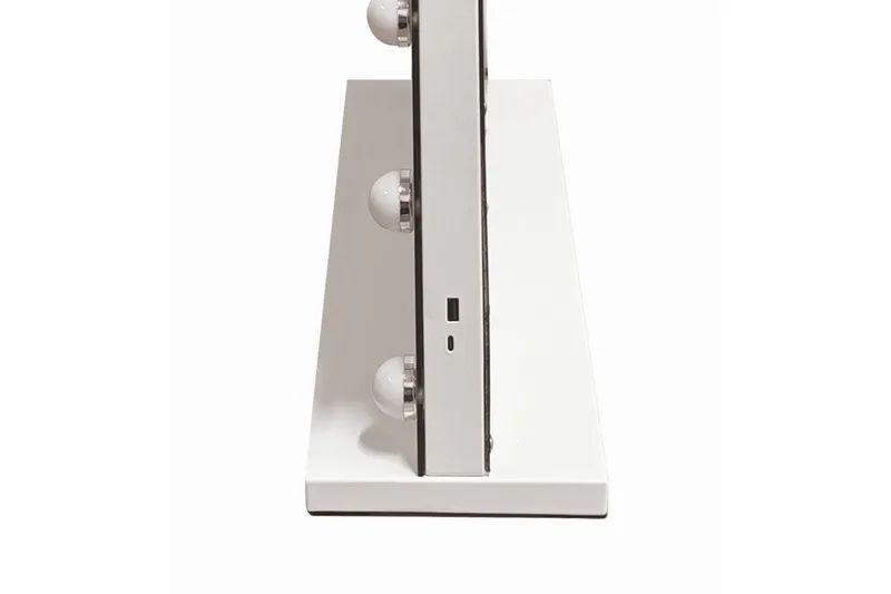 Glow Stor sminkspegel 80 cm med belysning lampor - Hollywood spegel med USB-charging - Vit - Inredning & dekor - Speglar - Sminkspegel