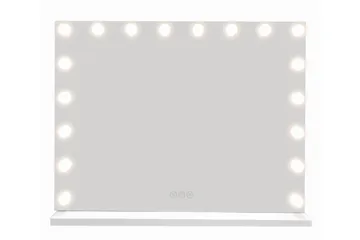 Glow Stor sminkspegel 80 cm med belysning lampor - Hollywood spegel med USB-charging - Vit - Inredning & dekor - Speglar - Sminkspegel