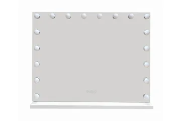 Glow Stor sminkspegel 80 cm med belysning lampor - Hollywood spegel med USB-charging - Vit - Inredning & dekor - Speglar - Sminkspegel