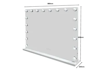 Glow Stor sminkspegel 80 cm med belysning lampor - Hollywood spegel med USB-charging - Vit - Inredning & dekor - Speglar - Sminkspegel