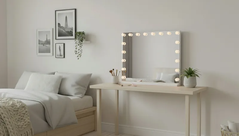 Glow Stor sminkspegel 80 cm med belysning lampor - Hollywood spegel med USB-charging - Vit - Inredning & dekor - Speglar - Sminkspegel