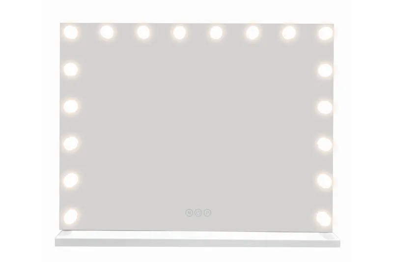 Glow Stor sminkspegel 80 cm med belysning lampor - Hollywood spegel med USB-laddning - Vit - Inredning & dekor - Speglar - Sminkspegel