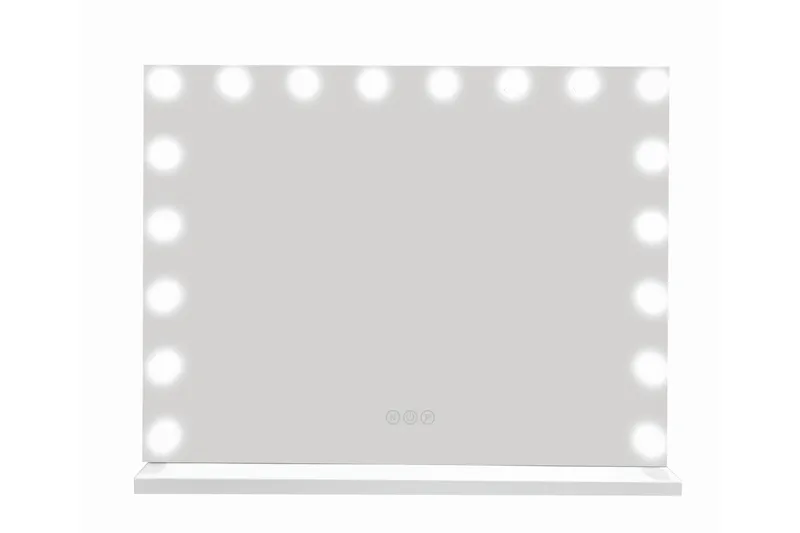 Glow Stor sminkspegel 80 cm med belysning lampor - Hollywood spegel med USB-laddning - Vit - Inredning & dekor - Speglar - Sminkspegel