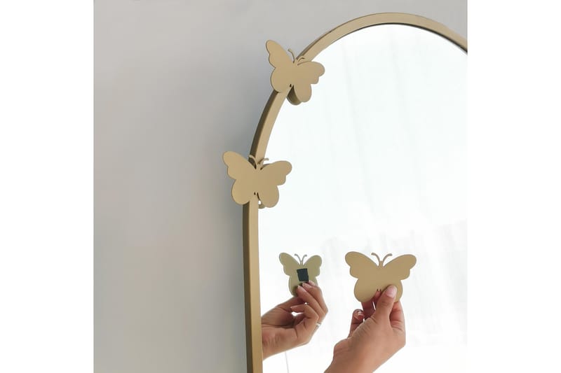 CHASEMAN Spegel Fjärilar Mitten Guld - Helkroppsspegel - Golvspegel