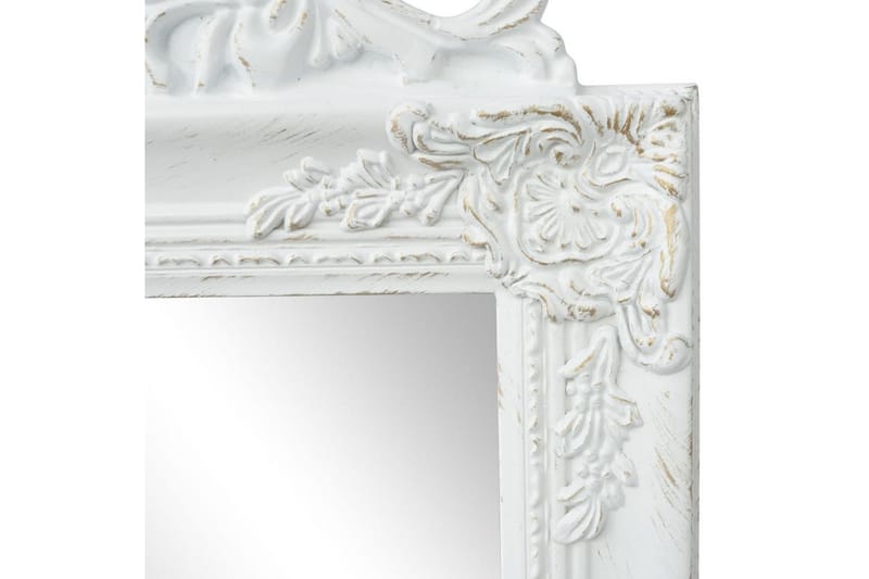 Fristående spegel barockstil 160x40 cm vit - Vit - Helkroppsspegel - Golvspegel