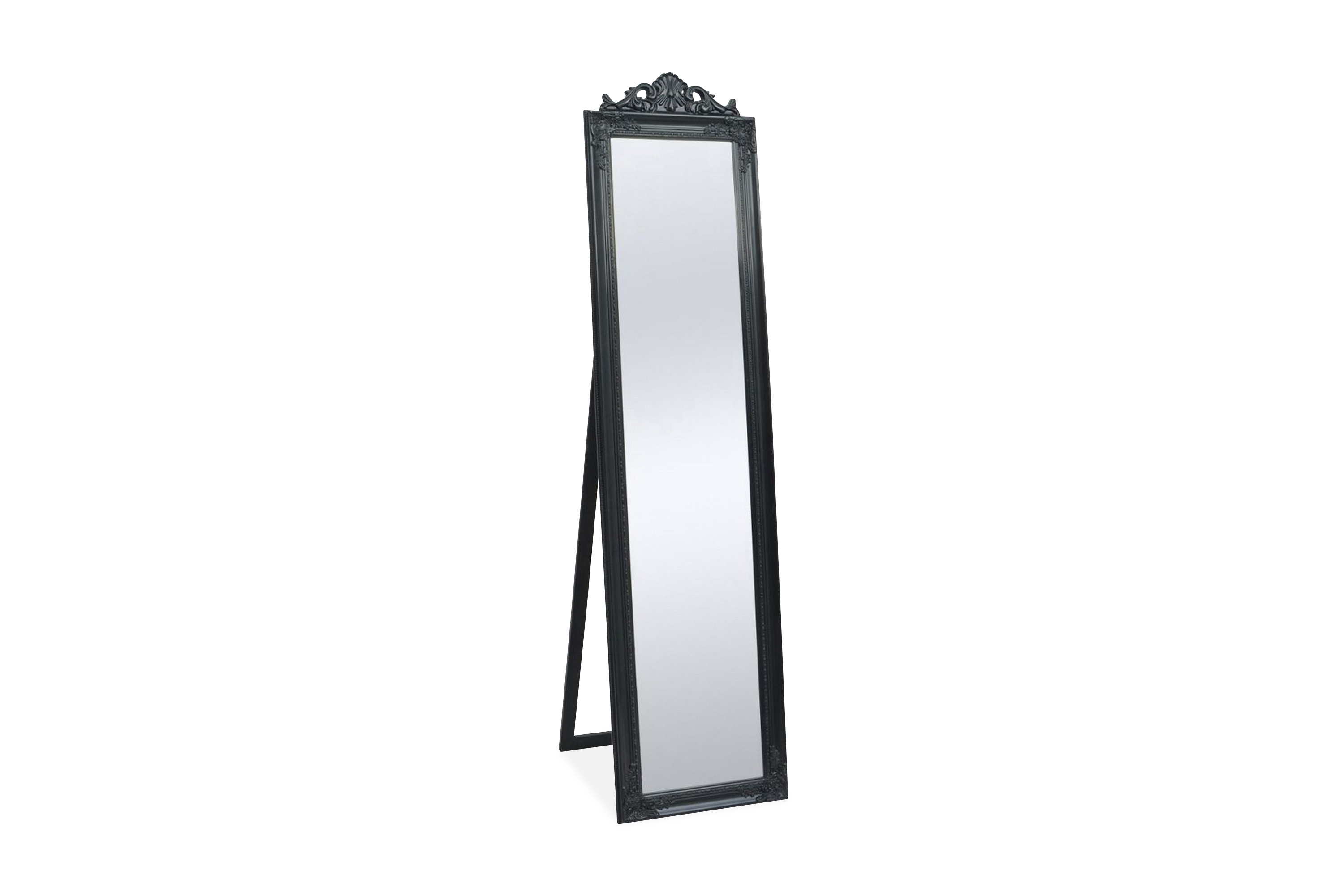 Fristående spegel i barockstil 160×40 cm svart – Svart