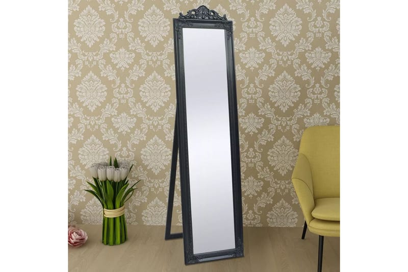 Fristående spegel i barockstil 160x40 cm svart - Svart - Inredning & dekor - Speglar - Golvspegel
