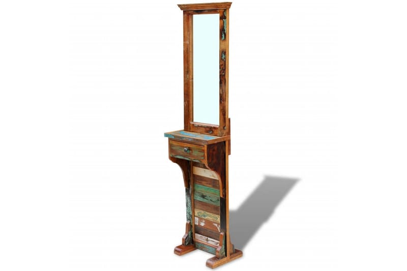 Hallspegel massivt återvunnet trä 47x23x180 cm - Flerfärgad - Helkroppsspegel - Golvspegel