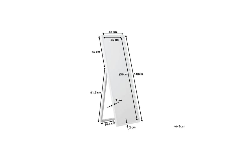 TORCY Spegel 40 cm - Helkroppsspegel - Golvspegel