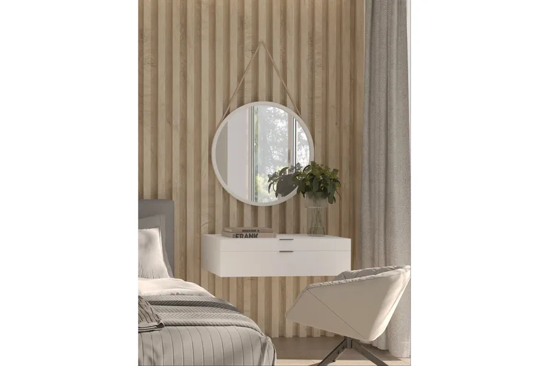 Grace Vägghängd Spegel Rund 60 cm - Vit - Inredning & dekor - Speglar - Väggspegel