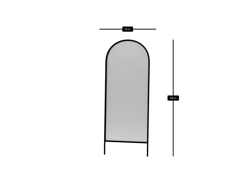 Halor Golvspegel 70x180 cm - Svart - Inredning & dekor - Speglar - Helkroppsspegel