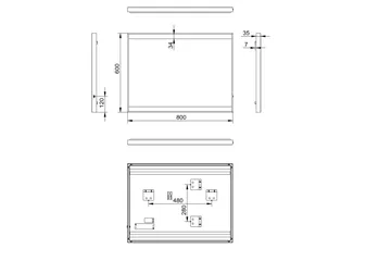 Knutby Badrumsspegel 80x60 cm LED-belysning - Svart - Inredning & dekor - Speglar - Badrumsspegel