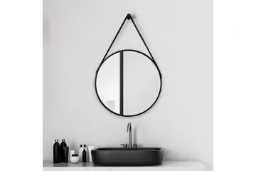 Knutby Spegel 50x50 cm Rund - Svart - Inredning & dekor - Speglar - Badrumsspegel