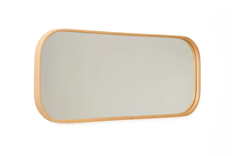 Lenvor Dekorativ spegel 103x42x4 cm, Vit ram med ekdetaljer