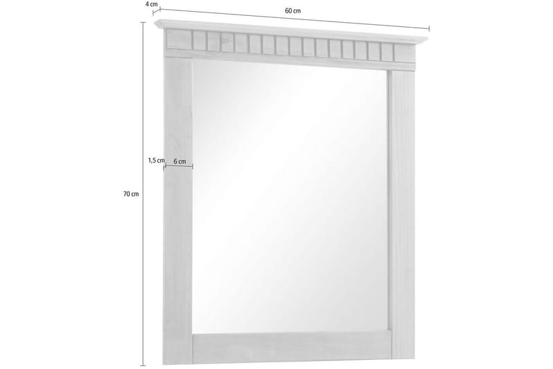 Lisa Vägghängd Spegel Rectangulär 60x70 cm - Vit - Inredning & dekor - Speglar - Väggspegel