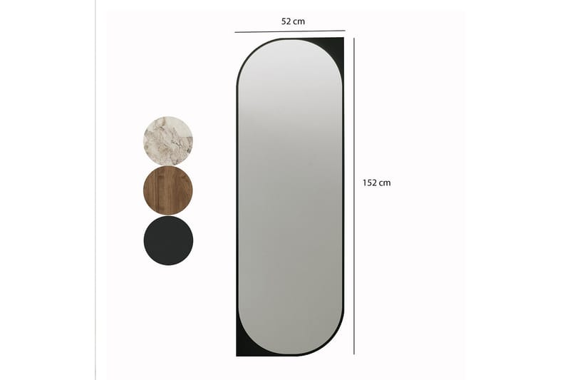 Livi Vägghängd Spegel Oval 52 cm - Svart - Inredning & dekor - Speglar - Väggspegel