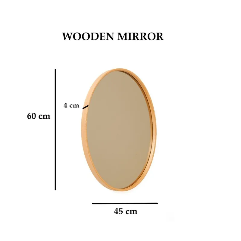 Lorys Vägghängd Spegel Oval 45 cm - Brun - Inredning & dekor - Speglar - Väggspegel