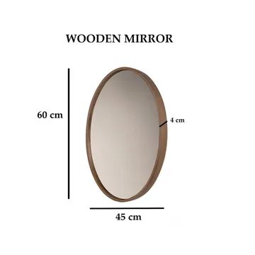 Lorys Vägghängd Spegel Oval 45 cm - Brun/Vit - Inredning & dekor - Speglar - Väggspegel