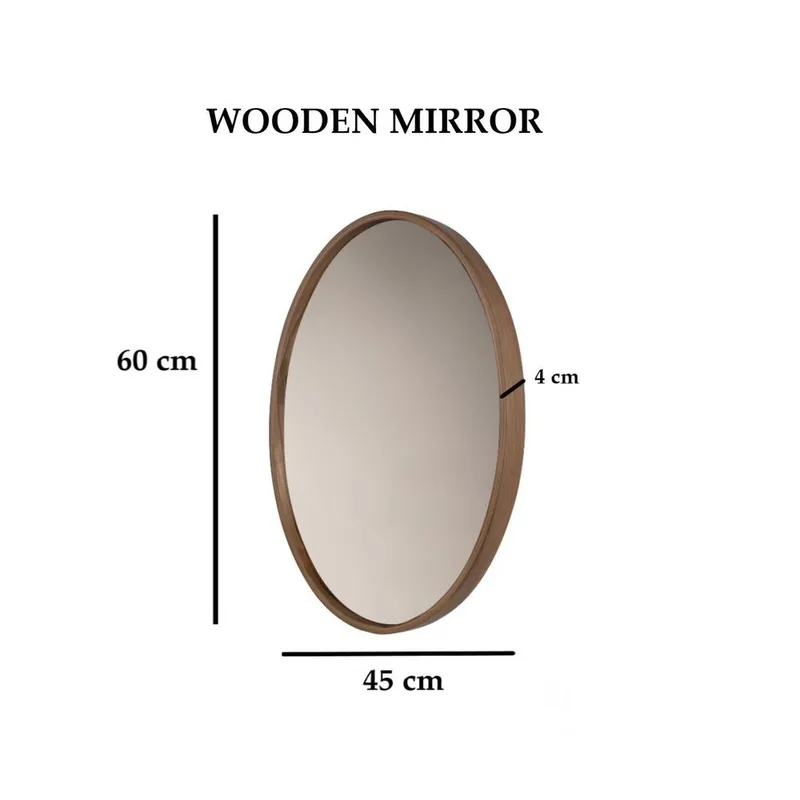 Lorys Vägghängd Spegel Oval 45 cm - Brun/Vit - Inredning & dekor - Speglar - Väggspegel