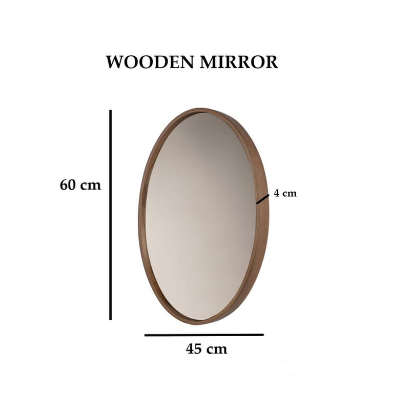 Lorys Vägghängd Spegel Oval 45 cm - Brun/Vit - Inredning & dekor - Speglar - Väggspegel