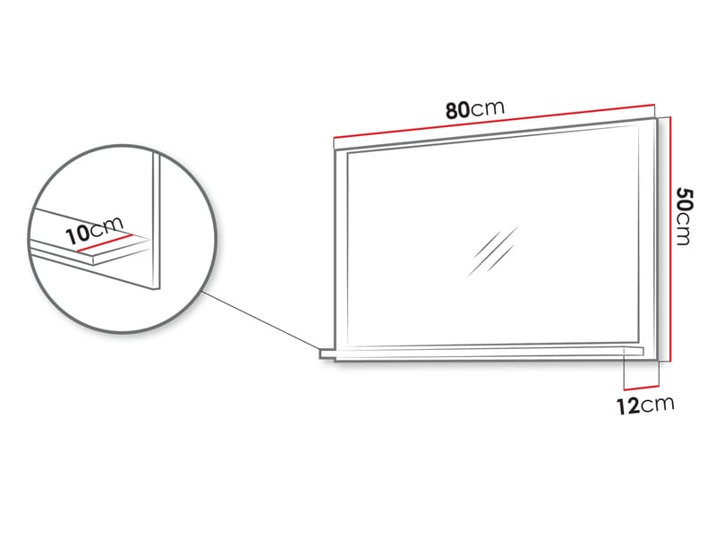 Merlinor Väggspegel 80 cm - svart - Inredning & dekor - Speglar - Badrumsspegel