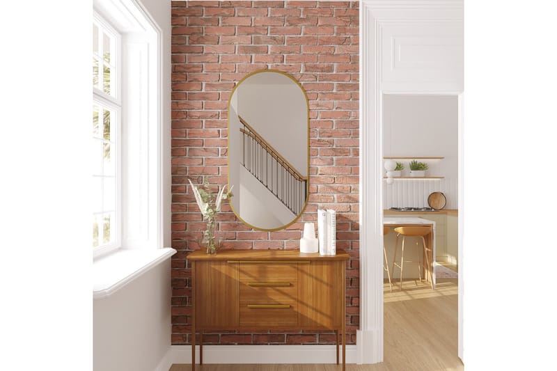 Micedi Vägghängd Spegel Oval 50x100 cm Guld - Inredning & dekor - Speglar - Väggspegel