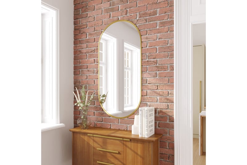 Micedi Vägghängd Spegel Oval 50x100 cm Guld - Inredning & dekor - Speglar - Väggspegel