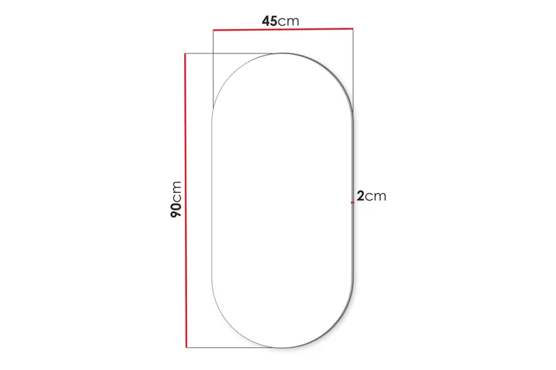Monfort Vägghängd Spegel Oval 45x90 cm - Brun - Inredning & dekor - Speglar - Väggspegel