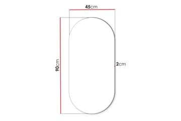 Monfort Vägghängd Spegel Oval 45x90 cm - Brun - Inredning & dekor - Speglar - Väggspegel