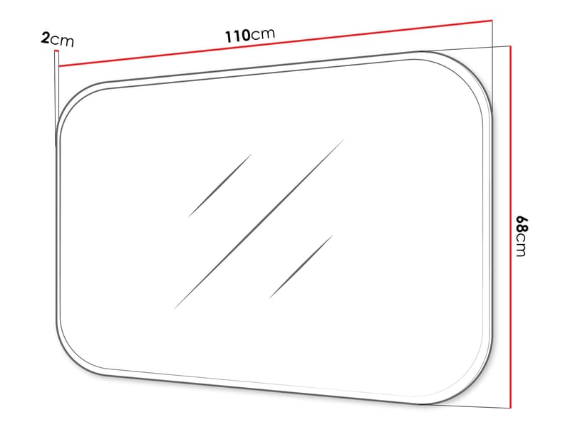 Pantego Vägghängd spegel 110 cm - brun - Inredning & dekor - Speglar - Väggspegel