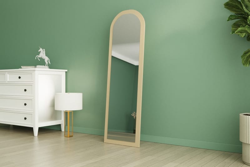 Rusele Vägghängd Spegel Svängd 50 cm - Beige - Inredning & dekor - Speglar - Väggspegel