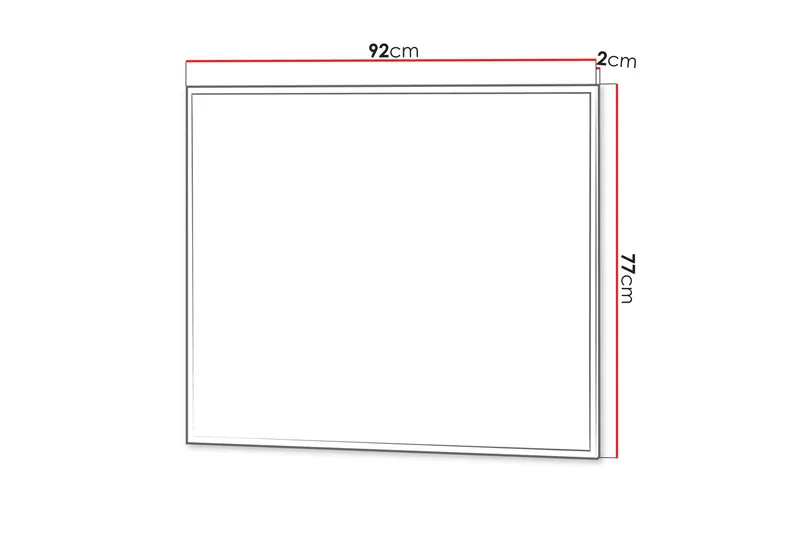 Simply Vägghängd Spegel Rektangulär 92 cm - Grå - Inredning & dekor - Speglar - Väggspegel