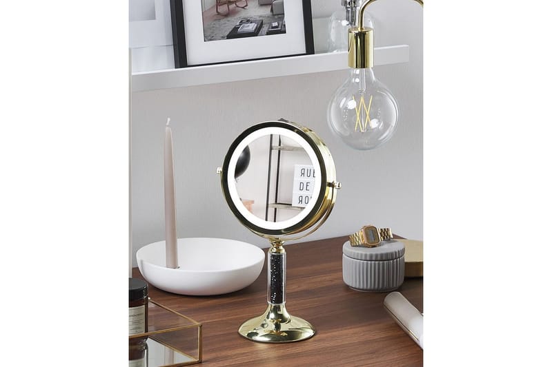 Sminkspegel Baixas Guld/svart - Guld/svart - Inredning & dekor - Speglar - Sminkspegel