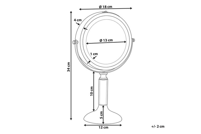 Sminkspegel Baixas Guld/svart - Guld/svart - Inredning & dekor - Speglar - Sminkspegel