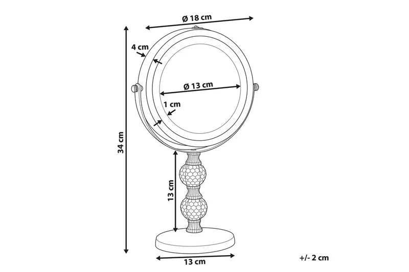 Sminkspegel Claira Silver - Silver - Inredning & dekor - Speglar - Sminkspegel