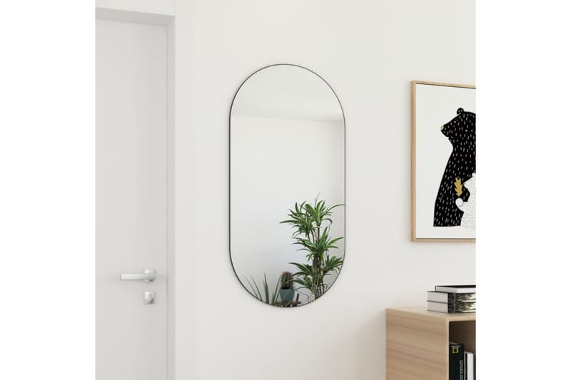Spegel 100x50 cm glas - Vit - Väggspegel