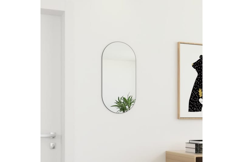 Spegel 60x30 cm glas - Vit - Väggspegel