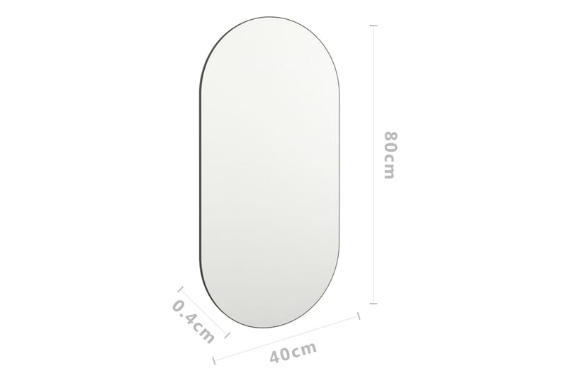 Spegel 80x40 cm glas - Vit - Väggspegel