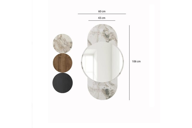 Spegel Ewelina Marmor - Vit - Inredning & dekor - Speglar - Väggspegel
