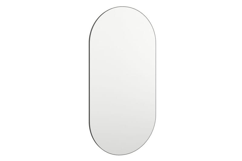 Spegel med LED-lampor 40x20 cm glas oval - Silver - Väggspegel