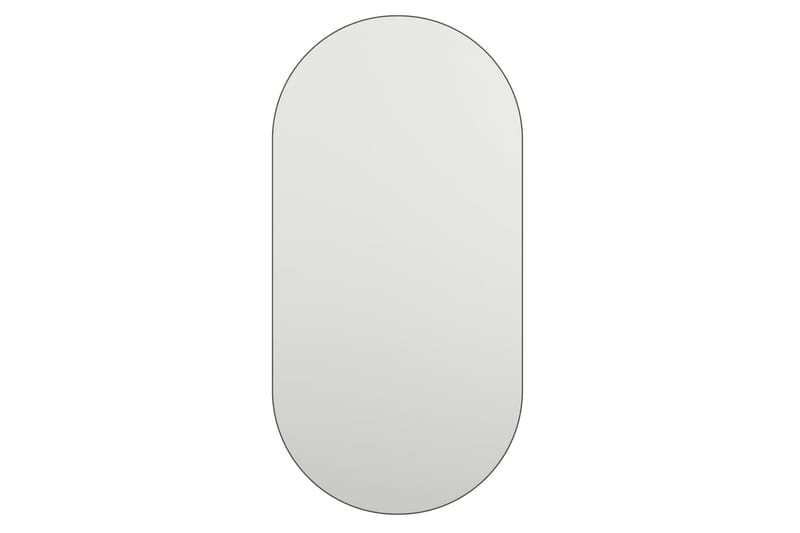 Spegel med LED-lampor 40x20 cm glas oval - Silver - Väggspegel