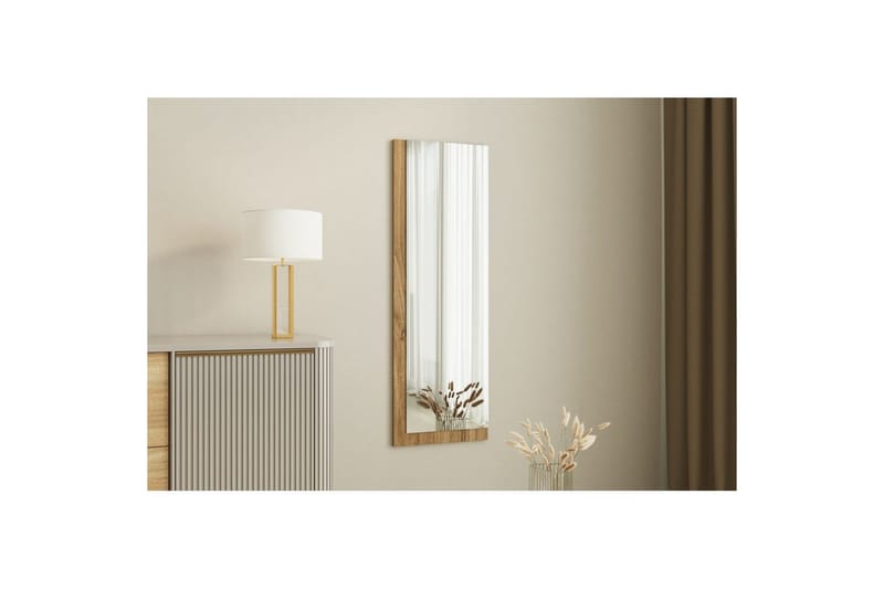 Spegel Sudariya Vit / Valnöt - Vit / Valnöt - Inredning & dekor - Speglar - Väggspegel